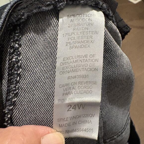 Democracy Jeans Womens 24W Blue Ab Solution Stretch Skinny Plus Size Dark Wash - Picture 9 of 11